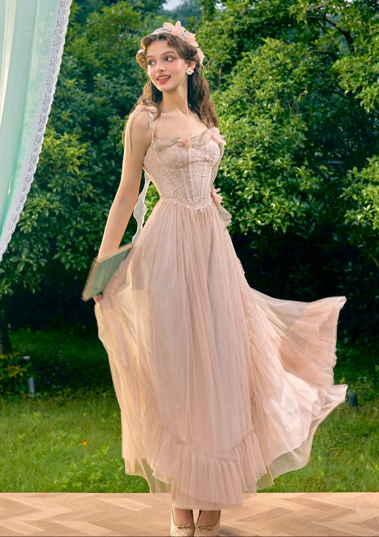 Petals and Panels: The Intricate Floral Artistry of a Whimsical Corset Dress